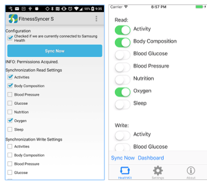 FitnessSyncer for IOS and Android