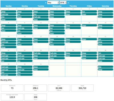 FitnessSyncer Calendar